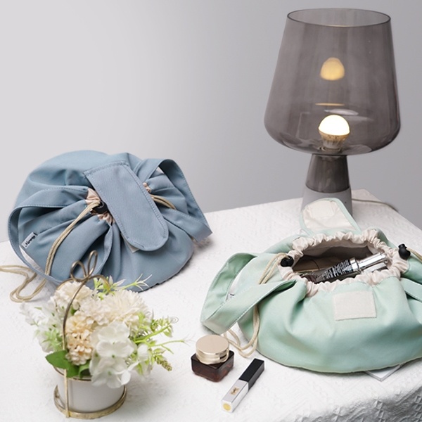Barrel Drawstring Makeup Bag Large Capacity Women's Cosmetic Bag Toiletries Organizer Pouch Lady Travel Storage Case - Image 7
