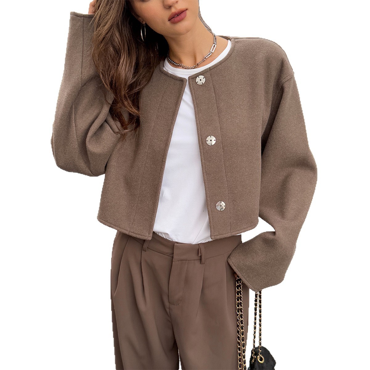 Women's Solid-color Long-sleeve Jacket - Image 3