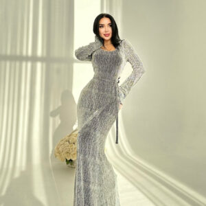 Round Neck Hot Diamond Maxi Dress