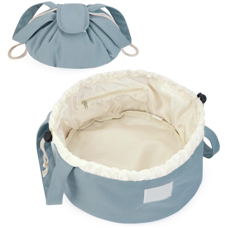 Barrel Drawstring Makeup Bag Large Capacity Women's Cosmetic Bag Toiletries Organizer Pouch Lady Travel Storage Case - Image 2