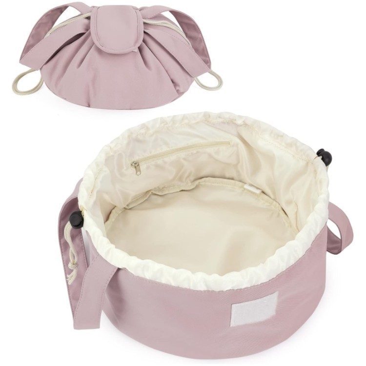 Barrel Drawstring Makeup Bag Large Capacity Women's Cosmetic Bag Toiletries Organizer Pouch Lady Travel Storage Case - Image 5