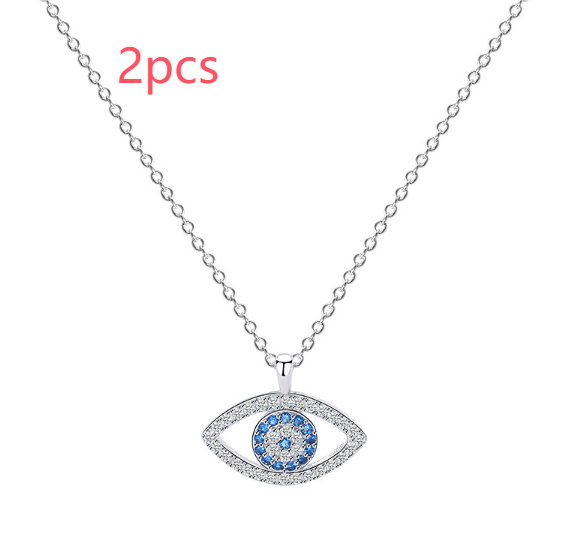 s925 Sterling Silver Jewelry European and American Atmospheric Demon Eye Necklace Eye Pendant - Image 6