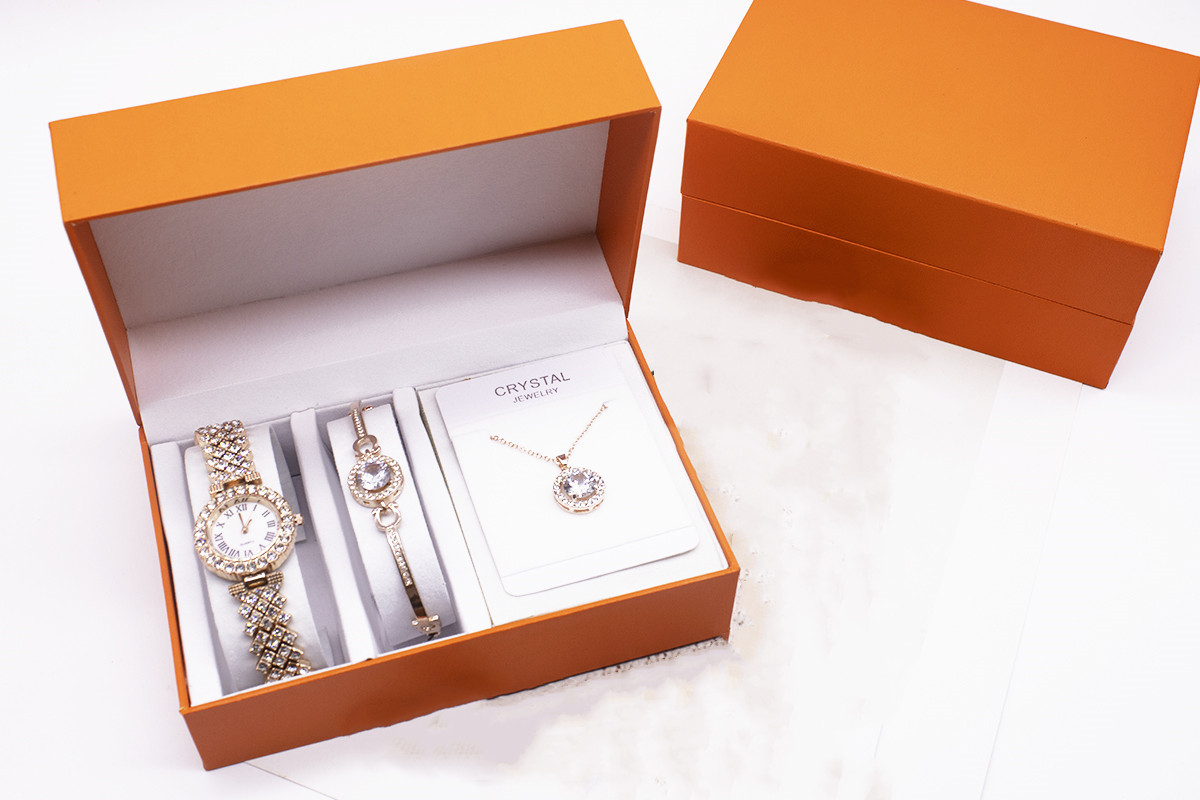 3-piece Rhinestone Watch Set With Bracelet And Necklace - Image 6