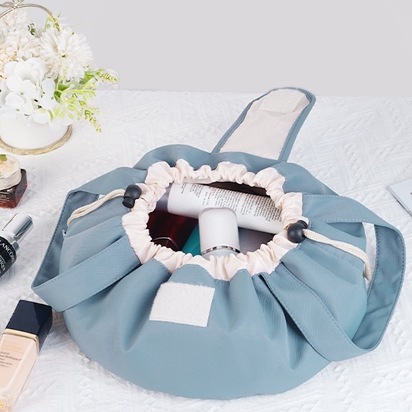 Barrel Drawstring Makeup Bag Large Capacity Women's Cosmetic Bag Toiletries Organizer Pouch Lady Travel Storage Case - Image 9