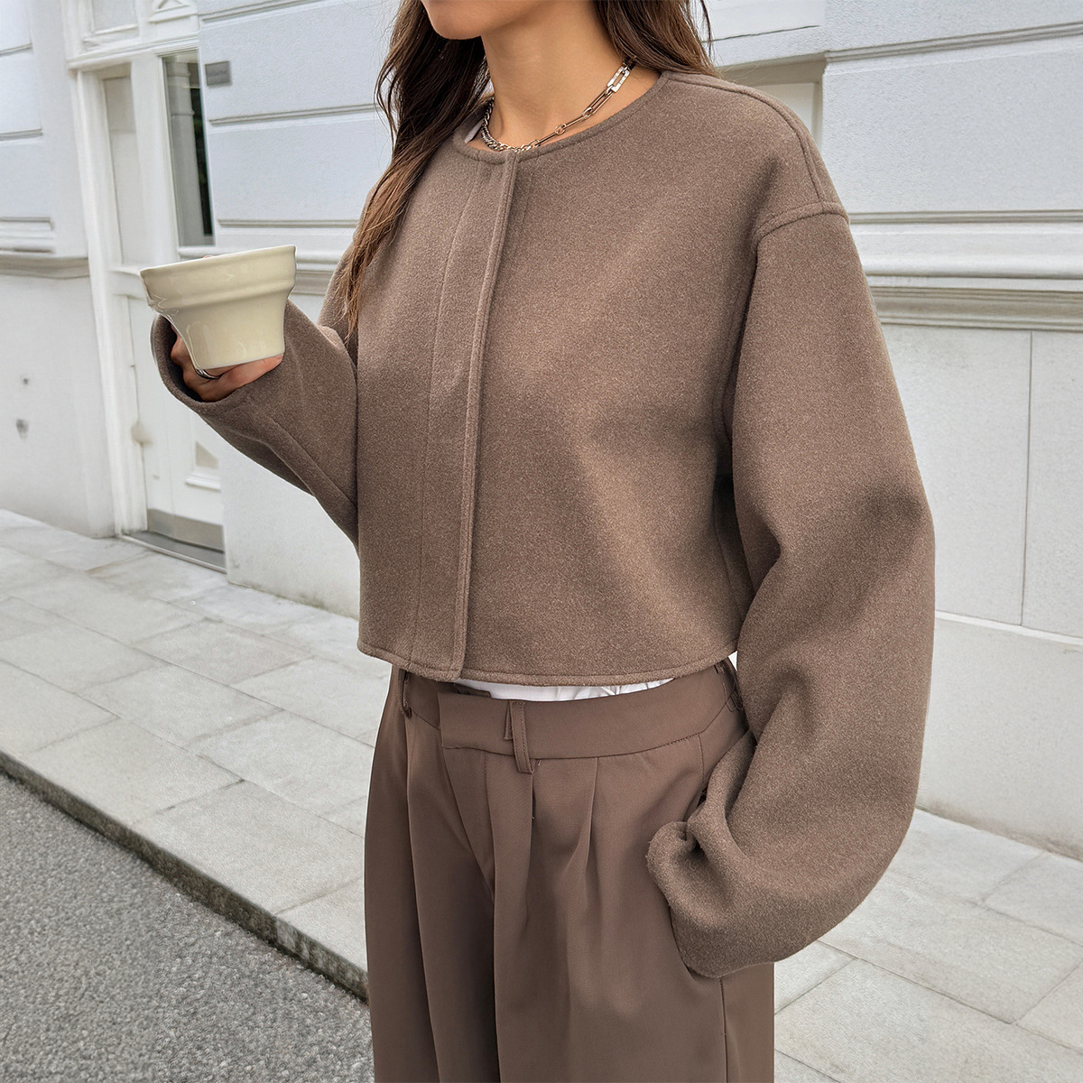 Women's Solid-color Long-sleeve Jacket - Image 5