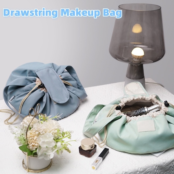 Barrel Drawstring Makeup Bag Large Capacity Women's Cosmetic Bag Toiletries Organizer Pouch Lady Travel Storage Case - Image 3